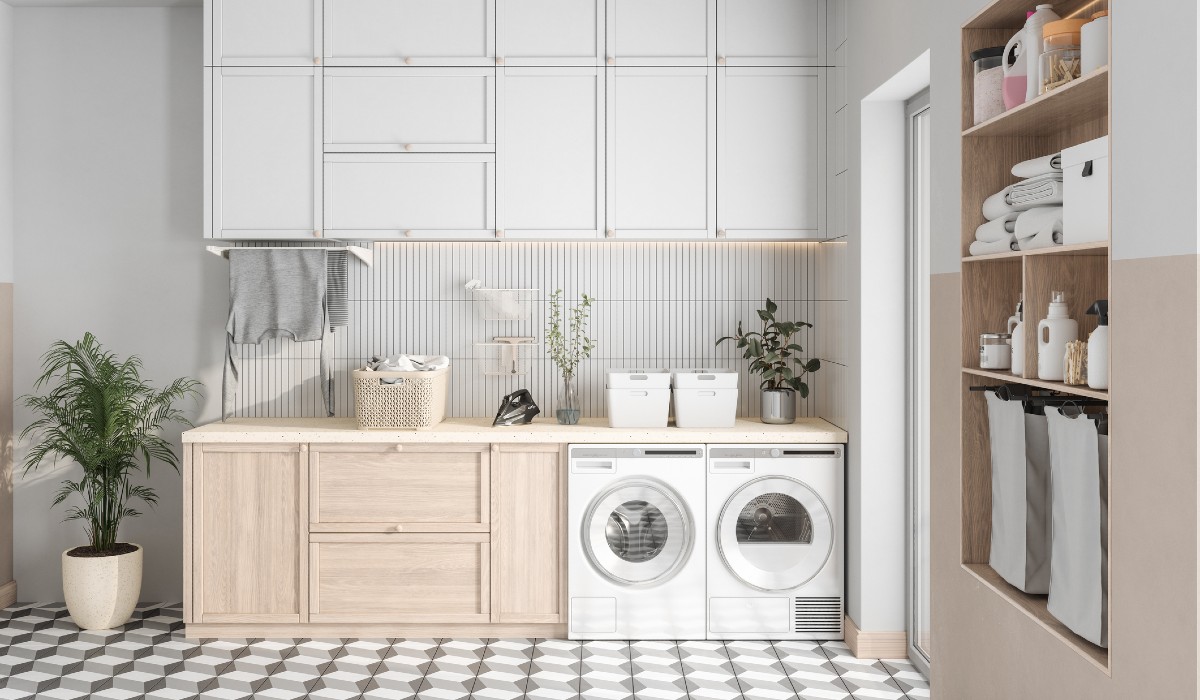 Modern looking laundry room